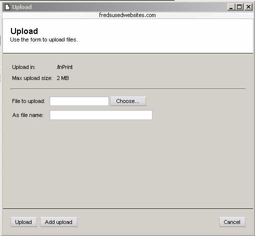 Upload Dialog Screen Clipping